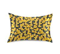 Federa in raso con motivo a paperella gialla, morbida chiusura a busta, per pelle e capelli, federa standard, dimensioni 50,8 x 101,6 cm