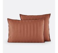 Federa in raso di cotone lavato a 118 fili, a righe Victor Rosso 65 x 100 cm