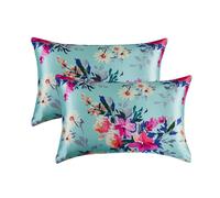 Federa in raso MR&HM per capelli e pelle, federa in raso di seta, confezione da 2, dimensioni standard, set di 2 federe per cuscino in seta con c