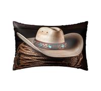 Federa in raso per capelli e pelle, motivo American West Rodeo, per letto queen size, 50 x 76 cm, morbida, traspirante, liscia, rinfrescante, con cerniera nascosta