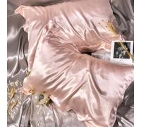 Federa in seta di gelso, 48 x 74 cm, confezione da 2, per la cura dei capelli e della pelle, blu chiaro di luna, oro champagne, blu navy, rosa elegante, argento metallizzato, rosso vino, verde