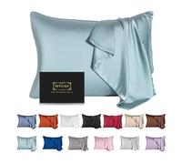 Federa in seta di gelso, per capelli e pelle, dimensioni standard, rinfrescante, con cerniera nascosta, a prova di allergeni, su entrambi i lati, morbida, traspirante e liscia, per donne (standard,