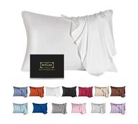 Federa in seta di gelso, per capelli e pelle, per bambini, con cerniera nascosta, a prova di allergeni, su entrambi i lati, morbida, traspirante e liscia (bianco)