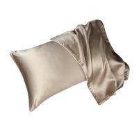 Federa In Seta Federa for cuscino in seta di gelso da 19 momme, federa for in naturale, con corda arrotolabile, delicata sulla pelle e traspirante per Capelli(Beige,51x91cm)