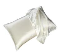 Federa In Seta Federa for cuscino in seta di gelso da 19 momme, federa for in naturale, con corda arrotolabile, delicata sulla pelle e traspirante per Capelli(Pearl white,40x60cm)