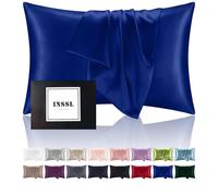 Federa in seta INSSL per donna, federa in gelso SIL per capelli e pelle, comoda e traspirante durante il sonno (blu Egitto, King)