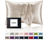 Federa in seta INSSL per donna Federa in seta di gelso per capelli e pelle e per rimanere comodi e traspiranti durante il sonno (Queen Taupe)