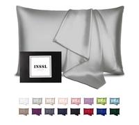 Federa in seta INSSL per donna Federa in seta di gelso per capelli e pelle e per rimanere comodi e traspiranti durante il sonno (King Grey)