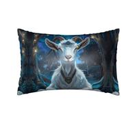 Federa in seta per capelli e pelle, federe rinfrescanti per dormire, con capra che meditano la foresta, 51 x 76 cm, con cerniera nascosta (senza cuscino)