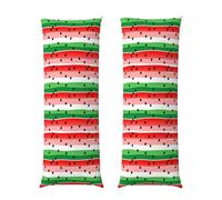 Federa lunga 20x60 cm, anguria, rosso, verde a righe, copricuscino per il corpo con cerniera nascosta, tessuto spazzolato di alta qualità, protezione traspirante per camera da letto, divano e casa.
