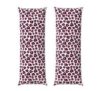 Federa lunga 20x60 cm, stampa leopardata/ghepardo rosa, copricuscino per il corpo con cerniera nascosta, velluto di alta qualità, traspirante, rettangolare per letto e divano.