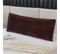 Federa lunga double-face in velluto di latte, 1,2 m/1,5 m/1,8 m, per maternità, coppie e famiglie, calda e morbida federa per supporto per il corpo, solo federa (marrone, 48 x 120 cm)