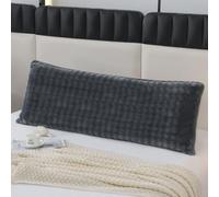 Federa lunga in velluto di latte double-face, 1,2 m, 1,5 m, 1,8 m, per maternità, coppie e famiglie, calda e morbida federa per cuscino (grigio scuro, 48 x 150 cm)