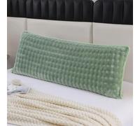 Federa lunga in velluto di latte double-face, 1,2 m, 1,5 m, 1,8 m, per maternità, coppie e famiglie, calda e morbida federa per cuscino (verde, 48 x 180 cm)