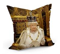 Federa per cuscino 40 x 40 cm Regina Elisabetta II Trono d'Oro e Regina Corona d'Inghilterra