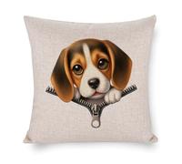 Federa per cuscino a forma di cane da compagnia, con divertente cerniera, 61 x 61 cm, quadrata, con cerniera, per soggiorno, cucina, divano, auto, decorazione per la casa