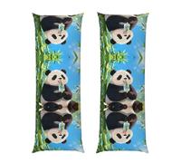 Federa per cuscino a forma di panda in bambù, 50 x 152 cm, ultra morbida, con cerniera nascosta, per dormire