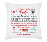 Federa per cuscino A mia figlia, un giorno capirai, sei la parte più importante del mio cuore, la tua mamma! Dedica personalizzata con nome!