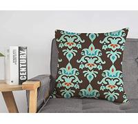 Federa per Cuscino Abstract Damask Ikat Antique Flourish Baroque Bud Classic Design Historical Copri Cuscini con Cerniera Invisibile Decorativi Federa, per Stanza, Divano, Auto, 45x45cm