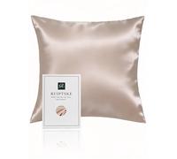 Federa per cuscino al 100% in pura seta da 22 momme, certificata Oeko-TEX®, benefica per i capelli e per la pelle, anti età e antiacaro, 65 x 65 cm, colore: champagne chiaro.
