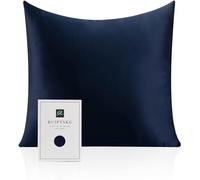 Federa per cuscino al 100% in seta da 22 momme, certificata Oeko-TEX®, benefica per i capelli e per la pelle, anti età e antiacaro, 80 x 80 cm, blu