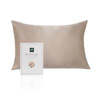 Federa per cuscino al 100% in seta da 22 momme, certificata Oeko-TEX®, benefica per i capelli e per la pelle, anti età e antiacaro, 40 x 60 cm (champagne chiaro)