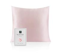 Federa per cuscino al 100% in seta da 22 momme, certificata Oeko-TEX®, benefica per i capelli e per la pelle, anti età e antiacaro, 60 x 60 cm (rosa)