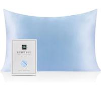 Federa per cuscino al 100% in seta da 22 momme, certificata Oeko-TEX®, benefica per i capelli e per la pelle, anti età e antiacaro, 40 x 60 cm (azzurro)