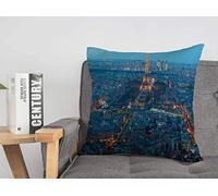 Federa per cuscino Architecture Paris France January 15 French Aerial Capital City Cityscape De Construction Eiffel Cozy Linen Square Decorative Throw Pillow Covers per divano letto 18x18 pollici