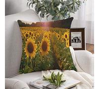 Federa per cuscino Campo Girasoli alti Un sacco di fiori Paesaggio in fiore Girasole Parchi i Cibo all'aperto Bellezza Federa per cuscino Cuscino quadrato per divano Sedia Biancheria da letto