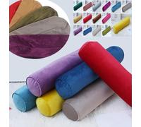 Federa per cuscino cervicale in velluto, super morbida e accogliente, lussuosa federa rotonda per cuscino cervicale rinfrescante (blu lago, 15 x 40 cm)