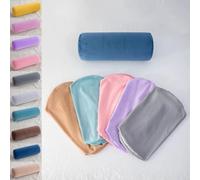 Federa per cuscino cilindrico in velluto super morbido, traspirante, per camera da letto, soggiorno, divano, decorazione per la casa (grigio, 20 x 80 cm)