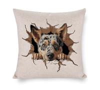 Federa per cuscino con cane da compagnia australiana, divertente, 61 x 61 cm, quadrata, con cerniera, per soggiorno, cucina, divano, auto, decorazione per la casa