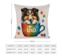Federa per cuscino con cane da montagna del Bernese Be Kind Autism Awareness, 61 x 61 cm, quadrata, con cerniera, per soggiorno, cucina, divano, auto, decorazione per la casa