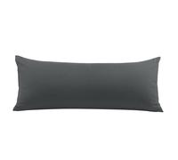 Federa per cuscino con chiusura a cerniera in morbida microfibra grigia 20"x60"