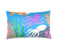 Federa per cuscino con disegni di polpi e squali in stile cartone animato e colorato, misura standard/queen size, tutte le federe in cotone liscio morbido traspirante sobre fundas para almohadas 50,8