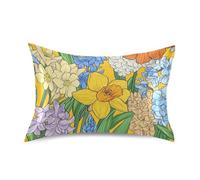 Federa per cuscino con fiori primaverili narcisi giacinti Daylily giallo personalizzato per il corpo federe con chiusura a busta euro shams federe per donne queen size con chiusura a busta per divano