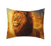 Federa per cuscino con maestoso leone tra le onde, morbida e soffice, con cerniera, decorativa, 40x50 cm.