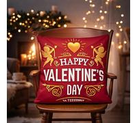 Federa per cuscino con motivo a cuore e cupido, per San Valentino, decorazione per la casa e la camera da letto