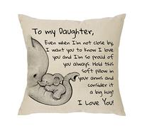 Federa per cuscino con scritta in lingua inglese "Even When I'm Not Close by I Want You to Know I Love You and I Am So Proud of You", idea regalo per donne, ragazze, daguther, compleanno, Natale