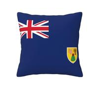 Federa per cuscino con stampa bandiera delle Isole Turks e Caicos, morbida, delicata sulla pelle, quadrata, per camera da letto, divano, decorazione per tutte le stagioni