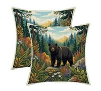 Federa per cuscino da esterno, con stampa di alberi e montagne autunnali, in poliestere, resistente all'acqua, per esterni, panchina, portico, mobili da giardino, 45,7 x 45,7 cm
