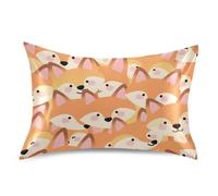 Federa per cuscino da letto in bambù arancione con volpe in cartone animato, 1 federa lunga con chiusura a busta, regalo per donne e uomini, decorazione per la casa