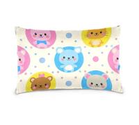Federa per cuscino da viaggio alla moda a pois con conigli, standard e queen size, con cerniera, tutte le federe in cotone per chi dorme caldo, morbide e setose, 50,8 x 76,2 cm, set da 2
