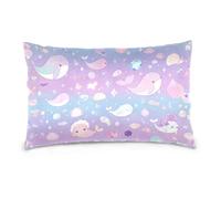 Federa per cuscino da viaggio con cerniera, 100 pezzi, motivo animali marini, colori pastello, federa per cuscino in cotone leggero, morbido e facile da pulire, per decorazioni di almohada, 50,8 x