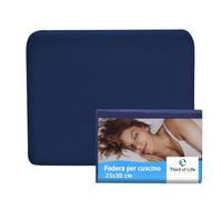 Federa per cuscino da viaggio LEGAR, blu notte, confezione singola | 25x30 cm, cotone Mako (Double Jersey), senza stiratura e adatta all'asciugatrice, chiusura con cerniera
