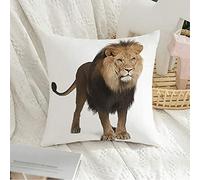 Federa per cuscino Decorativa Federa quadrata Morbida creatura bianca Leone Panthera Leo 8 anni Animali Fauna selvatica Coda Ritaglio a piedi Nessuna federa per cuscino in piedi per divano Camera da