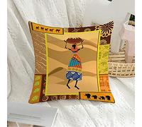 Federa per cuscino Decorativa Federa quadrata Motivo dipinto morbido Animale Donna graziosa Popolo africano Ispirazione Zulu Fiore Grazia Tribale Astratto Federa per divano Camera da letto Auto 18x1