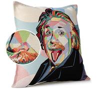 Federa per cuscino decorativo, cuscino per divano, federa Gobelin, motivo Albert Einstein, 45 x 45 cm, senza imbottitura
