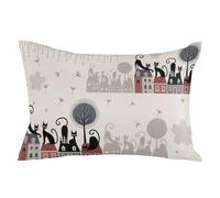 Federa per cuscino decorativo giapponese con gatto carino, 14 x 20 pollici, federa lombare con motivo Harmony Dandelion, motivo cartoon, federa per cuscino rettangolare stagionale per divano, divano